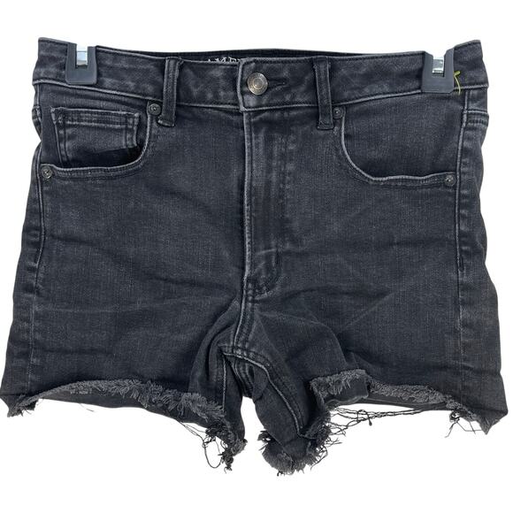 American Eagle Cut Offs Shorts Size 6 Gray Super High Rise Stretch Pockets Beach - Picture 1 of 6
